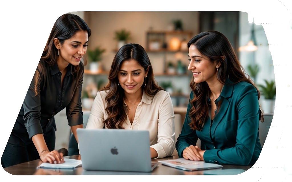 Women entrepreneurs building businesses together